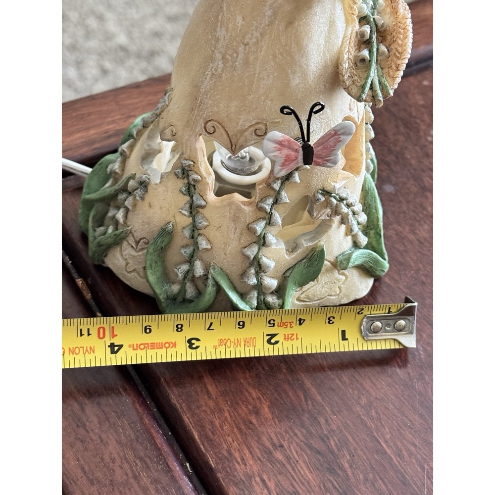 Vintage Ceramic Garden Fairy Butterfly Floral Table Desk Lamp Night Light - Picture 13 of 16